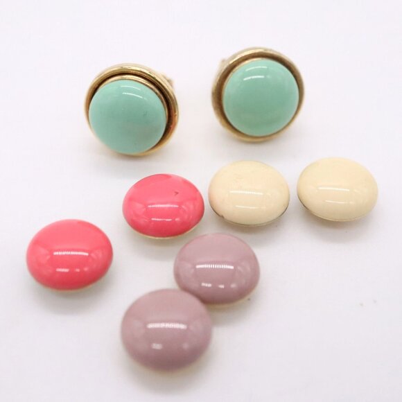 Vtg Rau Klikit Earrings Interchangeable Snap Stud Posts 4 Colors Set Signed - Picture 1 of 7
